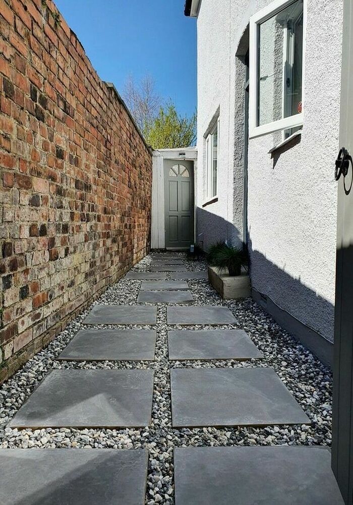 Block-paved side passage between houses — Cardiff & Caerphilly Construction