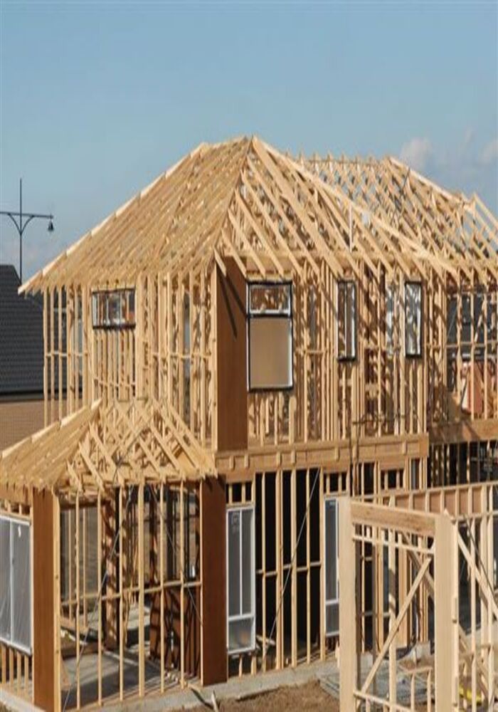 Timber stud wall framing during construction — Cardiff & Caerphilly Construction