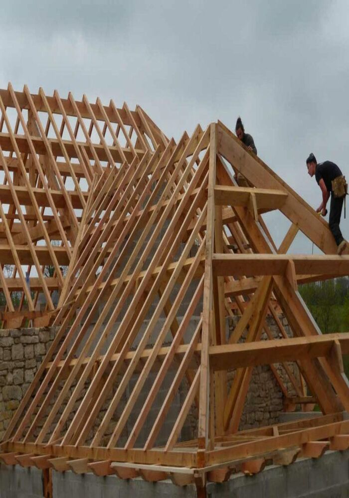 Roof rafter timber framing on an extension — Cardiff & Caerphilly Construction