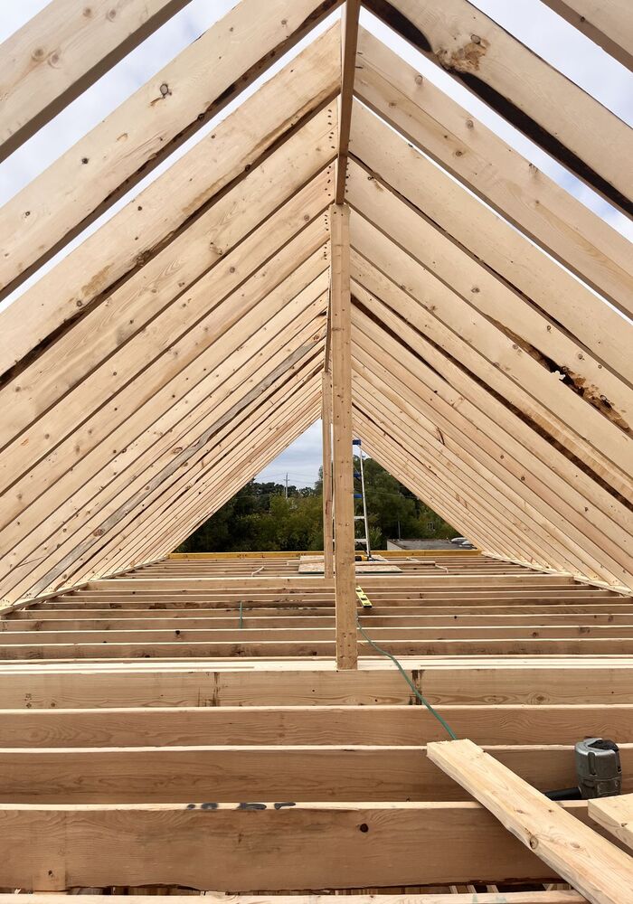 Timber roof framing close-up — Cardiff & Caerphilly Construction
